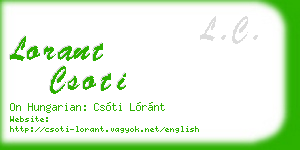 lorant csoti business card